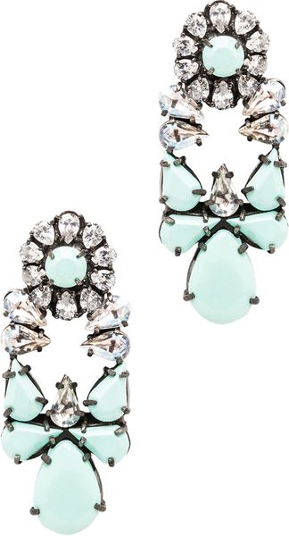 Shourouk Mia Earrings in Mint - Lyst