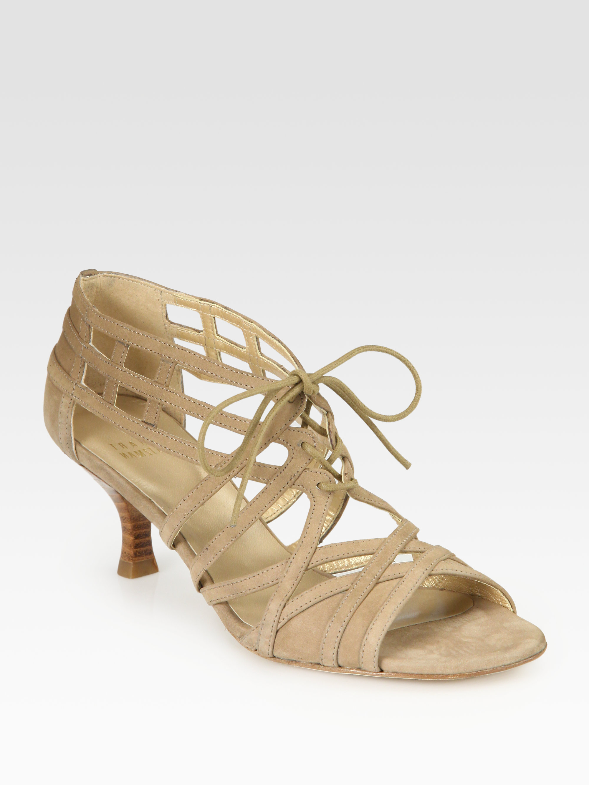 tan strappy shoes