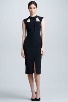 J. Mendel Cut Out Capsleeve Dress - Lyst
