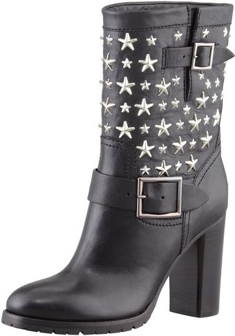 Jimmy Choo Dart Starstudded Biker Bootie - Lyst