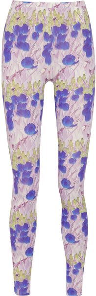 Just Cavalli Floralprint Satinjersey Leggings - Lyst