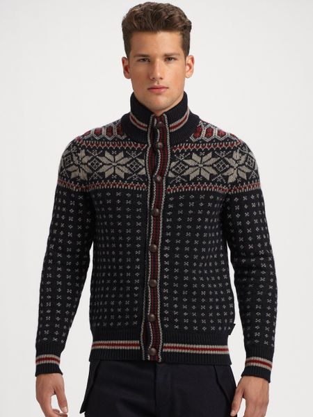 Moncler Maglione Tricot Cardigan in Multicolor for Men (navy) | Lyst
