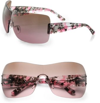 Versace Rimless Wrap Shield Sunglasses - Lyst
