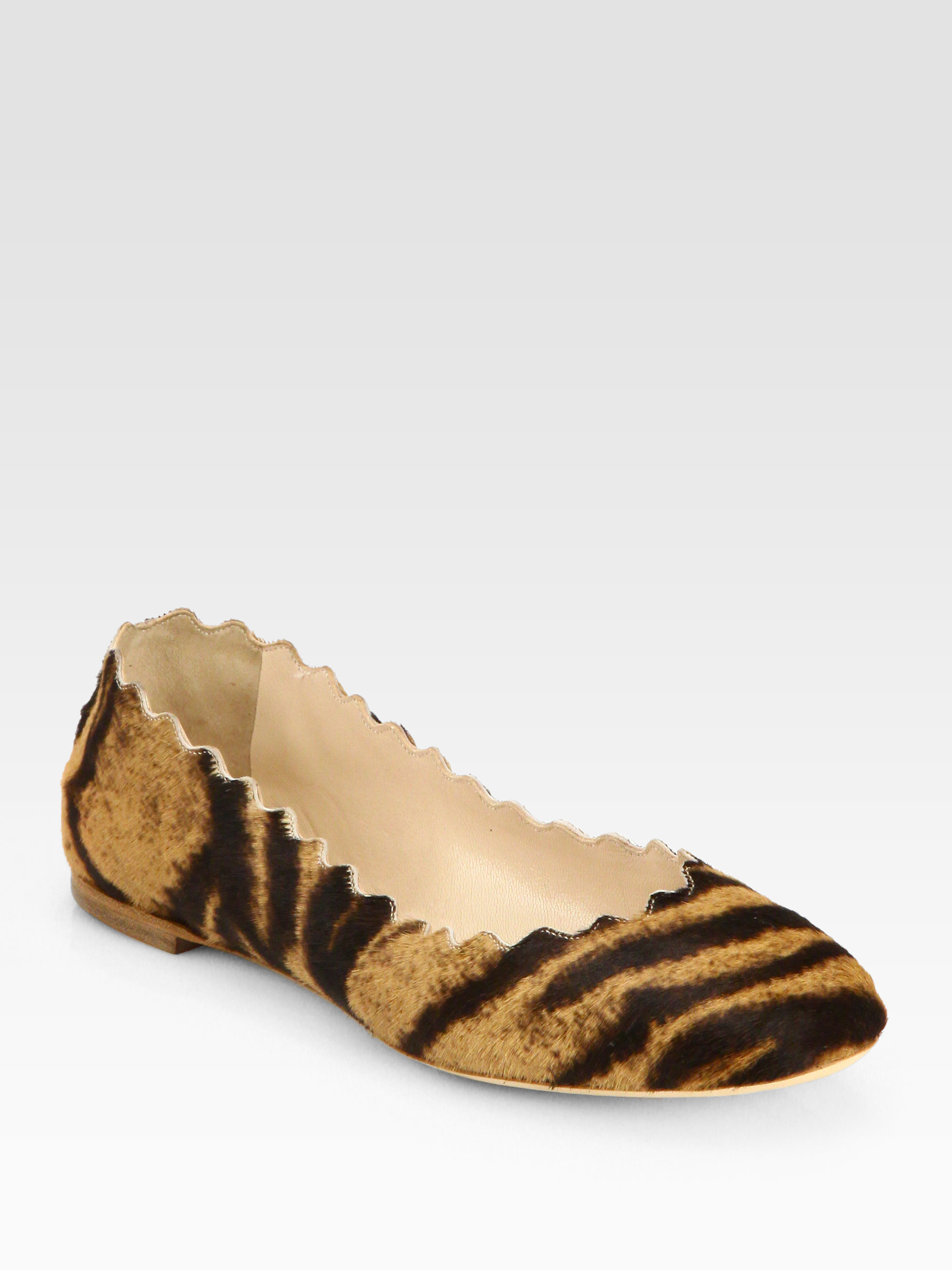 tiger print ballet flats