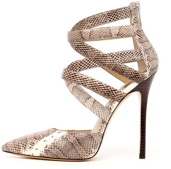 Michael Kors Arissa Strappy Snakeskin Pump - Lyst