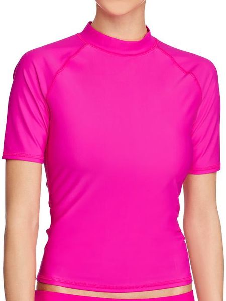 Old Navy Shortsleeved Rashguard Tops in Pink (flaming flamingo)