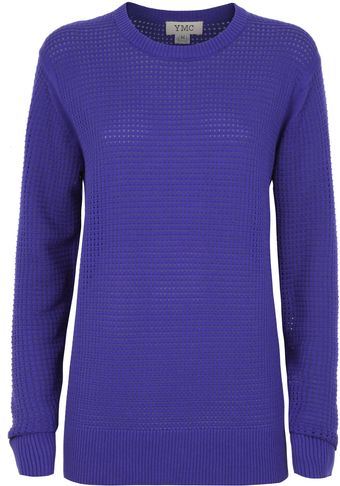 YMC Blue Meshknit Cotton Jumper - Lyst