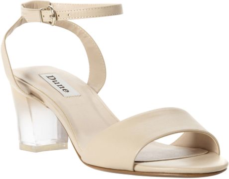 Dune Frolic Perspex Block Heel Sandal in Beige (blonde) | Lyst