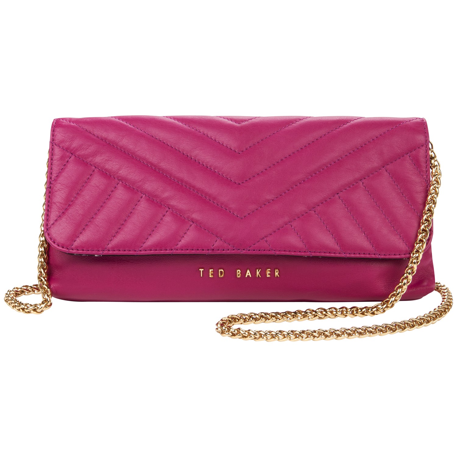 Ted Baker Talton Quilted Leather Clutch Handbag in Pink | Lyst
