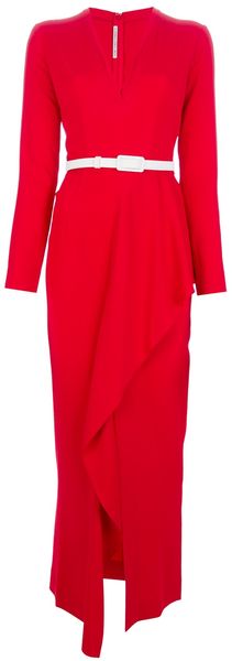 Alessandra Rich Belted Full Length Dress - Lyst