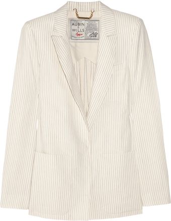 Aubin & Wills Worston Striped Cotton and Linenblend Blazer - Lyst