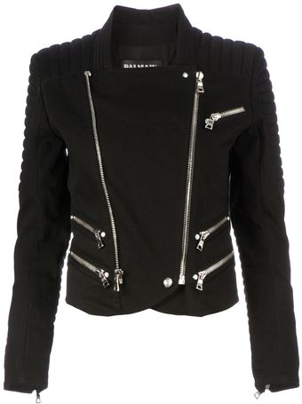 Balmain Zip Biker Jacket - Lyst