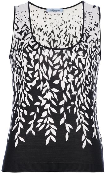 Blumarine Leaf Print Vest Top - Lyst