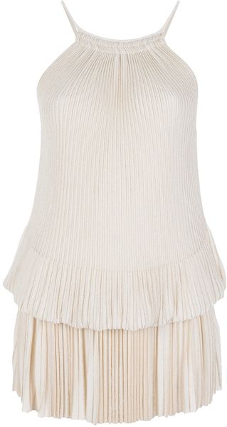 Blumarine Ribbed Knit Sleeveless Dress - Lyst