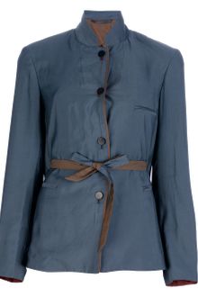 Christophe Lemaire Belted Bicolour Jacket - Lyst