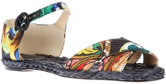 Dolce & Gabbana Floral Print Sandals - Lyst