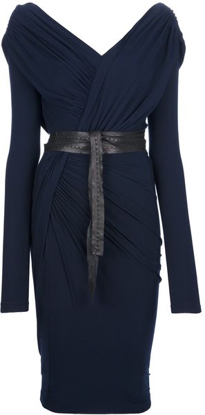 Donna Karan New York Belted Wrap Dress - Lyst