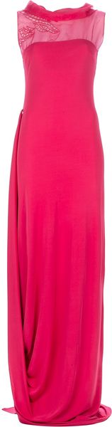 Ermanno Scervino Sheer Panel Dress - Lyst