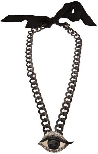 Lanvin Rhinestone Eye Necklace - Lyst