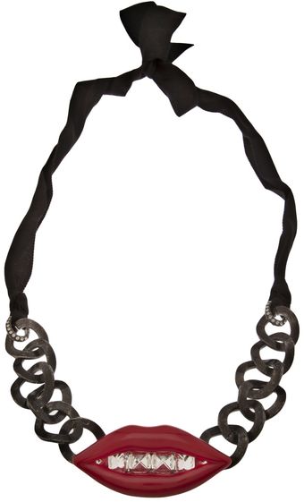 Lanvin Metal Chain with Lips - Lyst