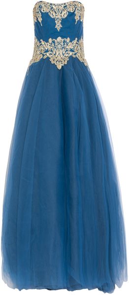 Marchesa Embellished Bodice Tulle Ball Gown - Lyst