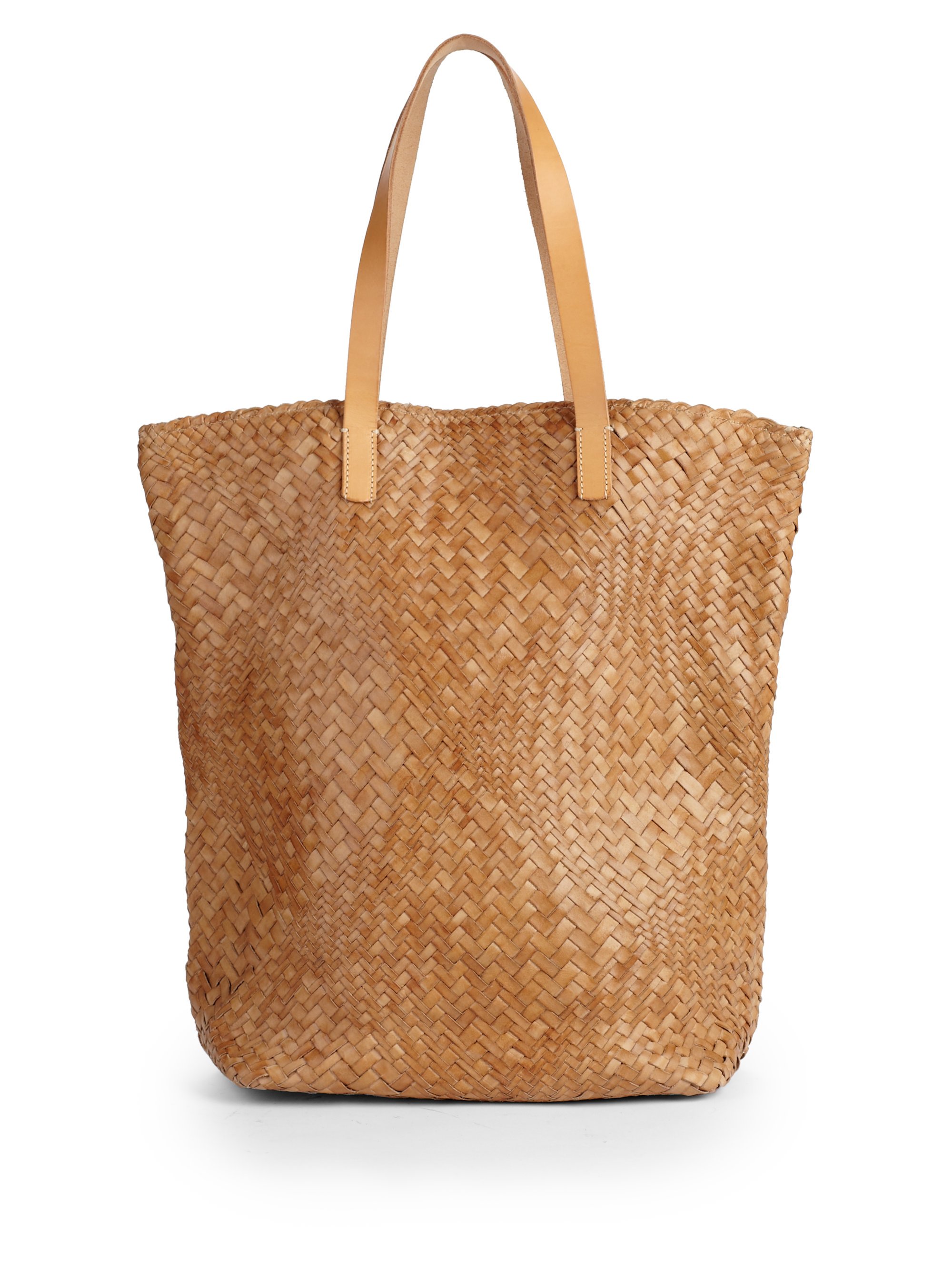 Massimo Palomba Cancun Woven Leather Tote in Brown (taupe)