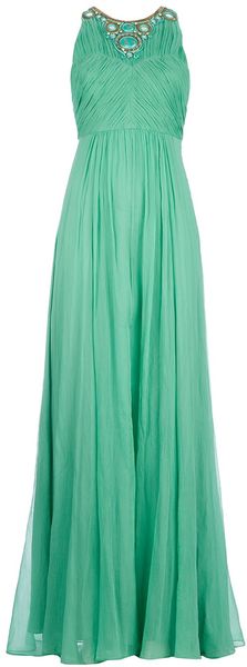 Matthew Williamson Pleated Embroidered Gown - Lyst