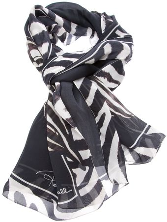 Roberto Cavalli Zebra Print Scarf - Lyst