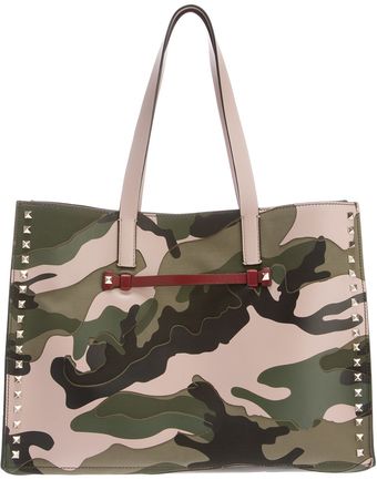 Valentino Rock Stud Camouflage Shopper - Lyst
