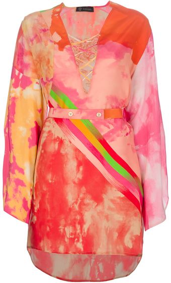 Versace Printed Kimono Dress - Lyst