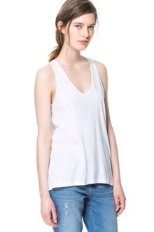 Zara T-shirt with Lace Back - Lyst