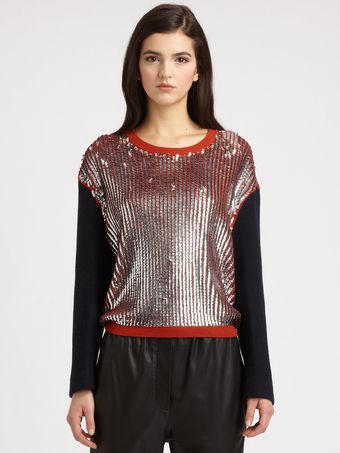 3.1 Phillip Lim Sequined Woolblend Sweater - Lyst