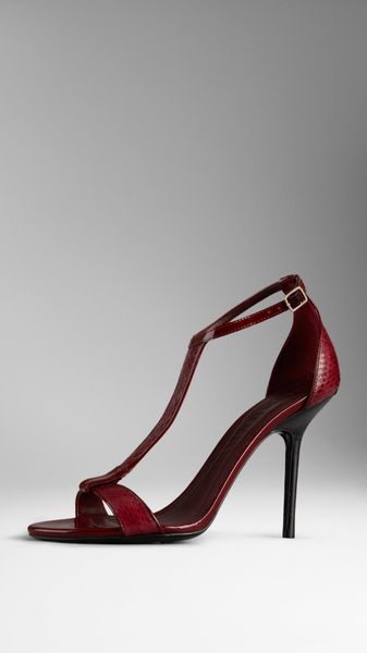 Burberry Snakeskin Sandals - Lyst