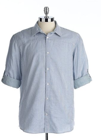 Calvin Klein Cotton Striped Rolltab Shirt - Lyst