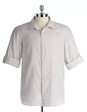 Calvin Klein Cotton Striped Rolltab Shirt - Lyst