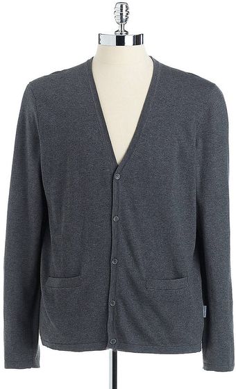 Calvin Klein Slimfit Cardigan Sweater - Lyst