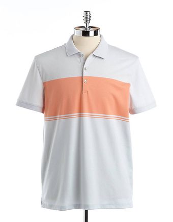 Calvin Klein Striped Liquid Cotton Polo Shirt - Lyst