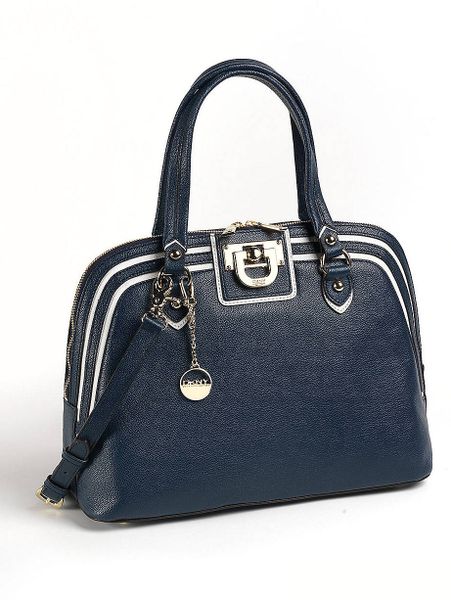 Dkny Heritage Vintage Leather Round Satchel Bag in Blue Dkny Heritage Vintage Leather Round Satchel Bag in Blue