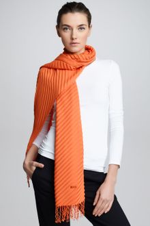 Giorgio Armani Classic Plisse Stole Tangerine - Lyst