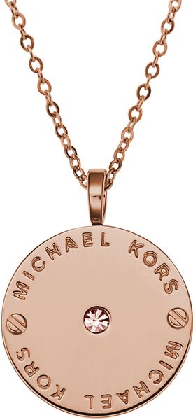 Michael Kors Logo Disc Necklace - Lyst