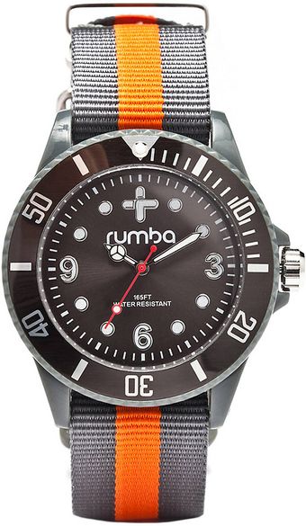 Rumbatime Grey and Orange Round Watch - Lyst