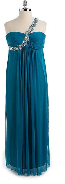 Xscape One Shoulder Embellished Gown - Lyst