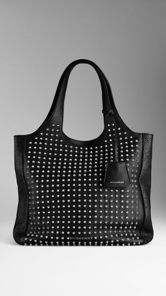 Burberry Medium Studded Leather Shopper - Lyst
