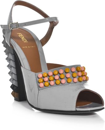 Fendi Polyfonia Studded Sandals - Lyst