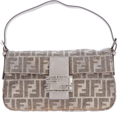 fendi silver clutch