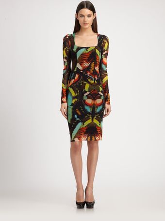 Jean Paul Gaultier Butterflyprint Stretch Jersey Dress - Lyst