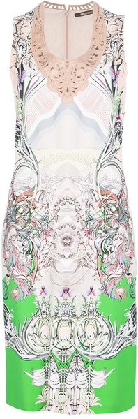 Roberto Cavalli Printed Sleeveless Dress - Lyst