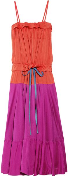 Sonia Rykiel Twotone Cotton and Silkblend Maxi Dress - Lyst