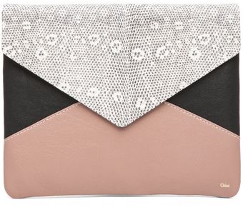 Chloé Patchwork Clutch in Black White - Lyst