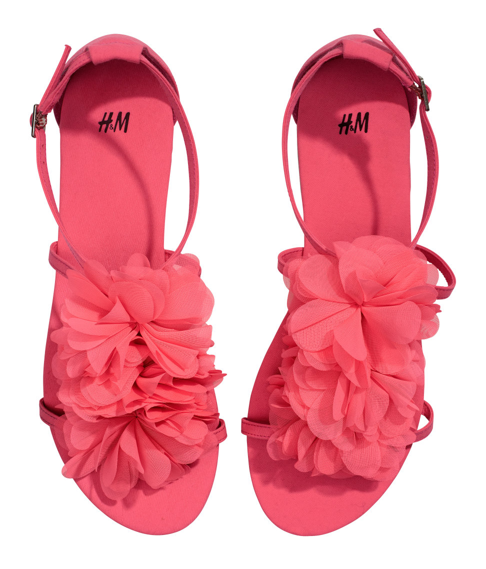 pink flower sandals
